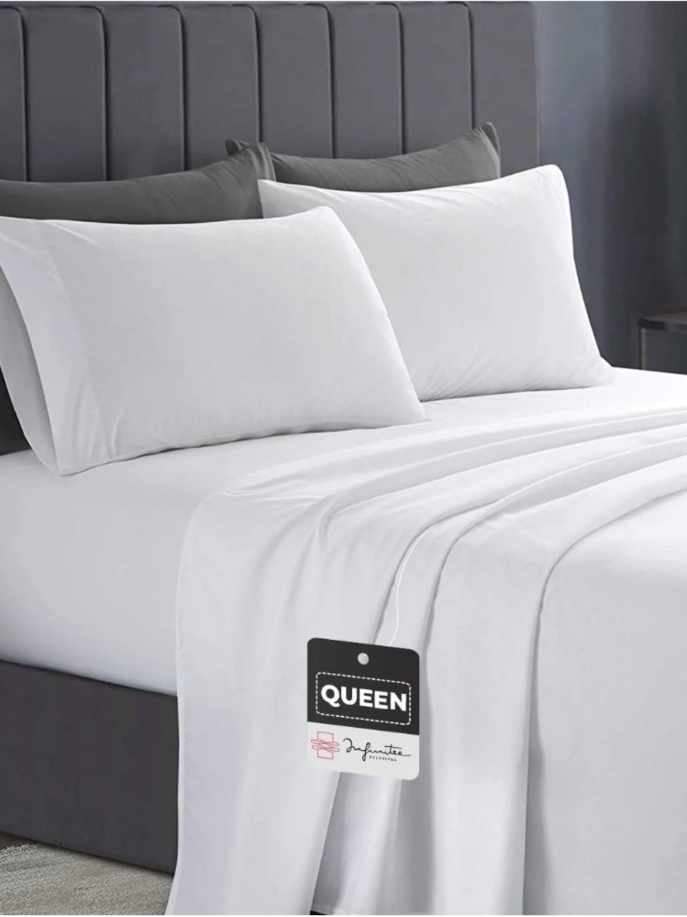 Queen White Sheet Set - Soft White Bedding